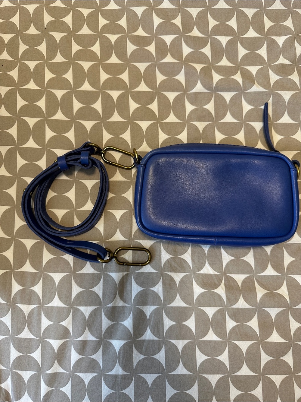 Madewell Mini The Leather Carabiner Crossbody Bag in Cobalt Blue